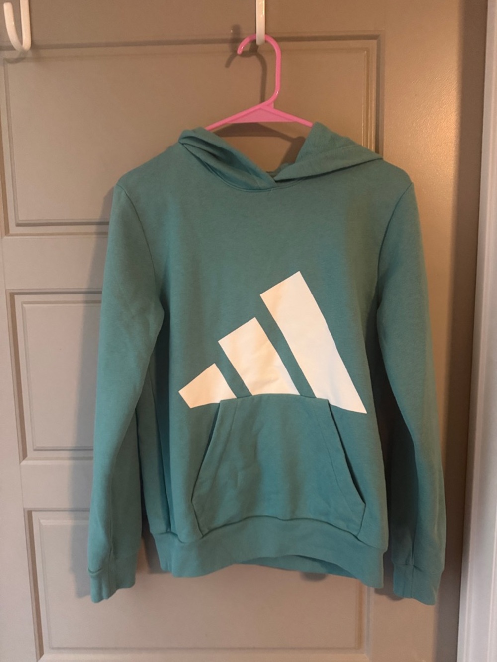 adidas Teal Green Hoodie with White Logo
